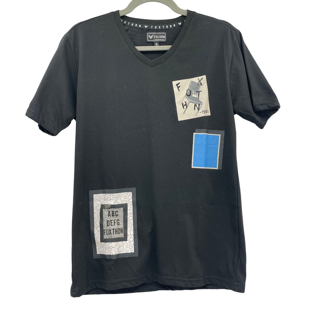 Foxthon Black Short Sleeve V-Neck TShirt - Picture 11 of 11